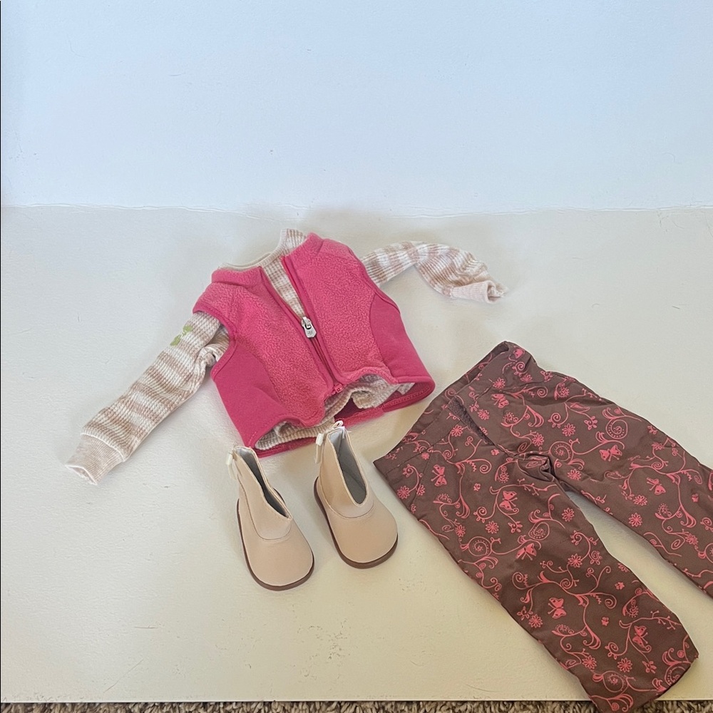 American Girl Pink and Beige Outfit